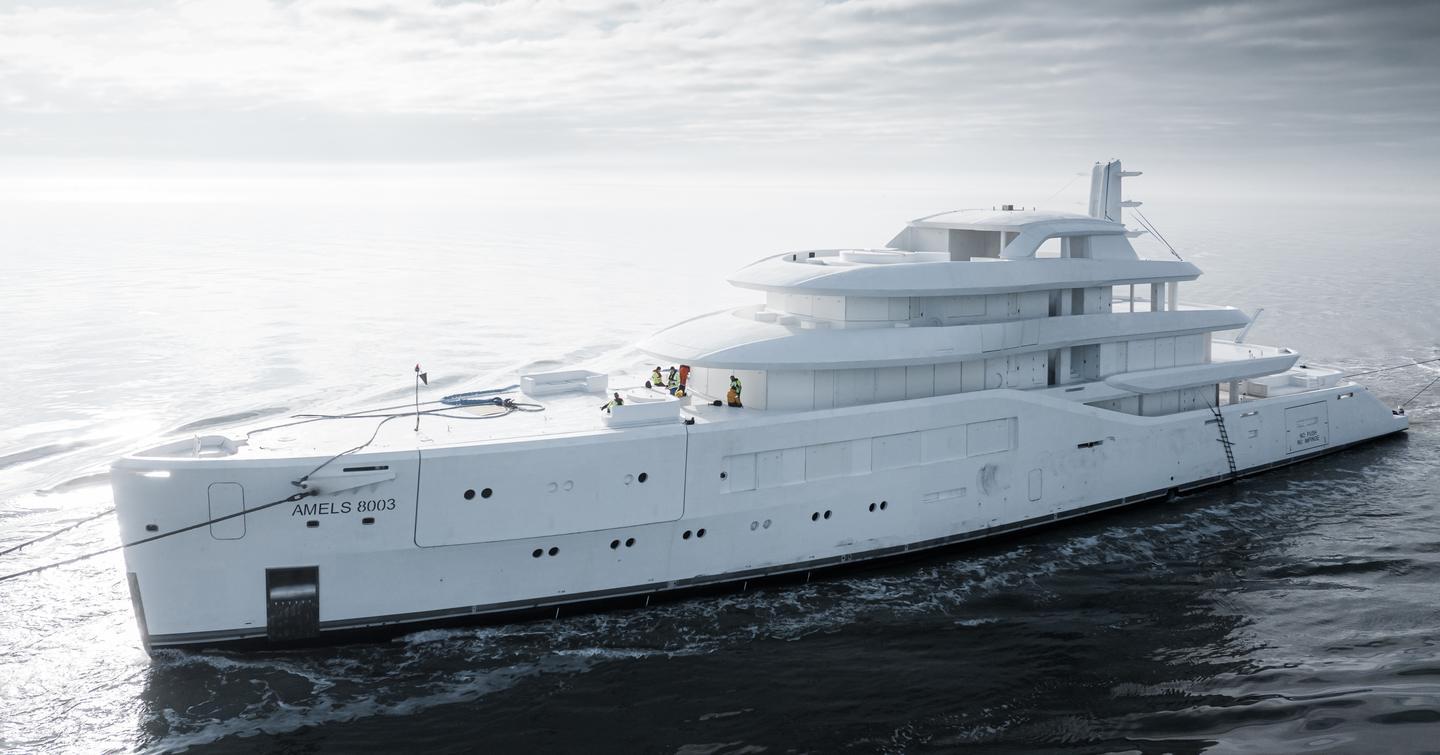 Amels superyacht Project Zurich under construction while underway  
