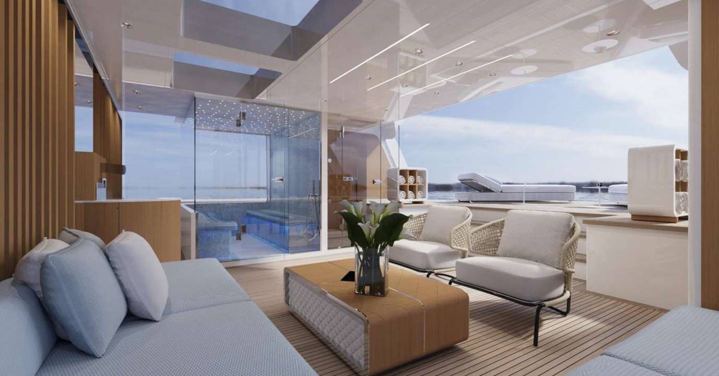 Interiors onboard superyacht FELICITÁ