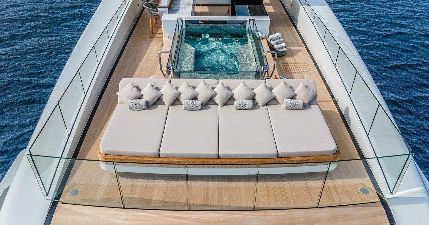   Baglietto superyacht Severin's sundeck pool 