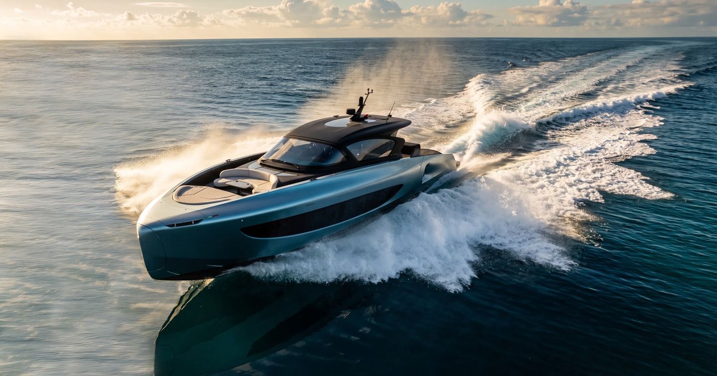 Icona 70 yacht underway bow view 