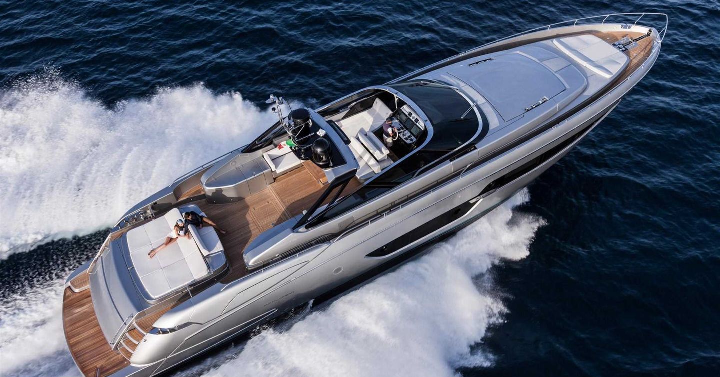 Riva 88' Florida sports yacht running shot