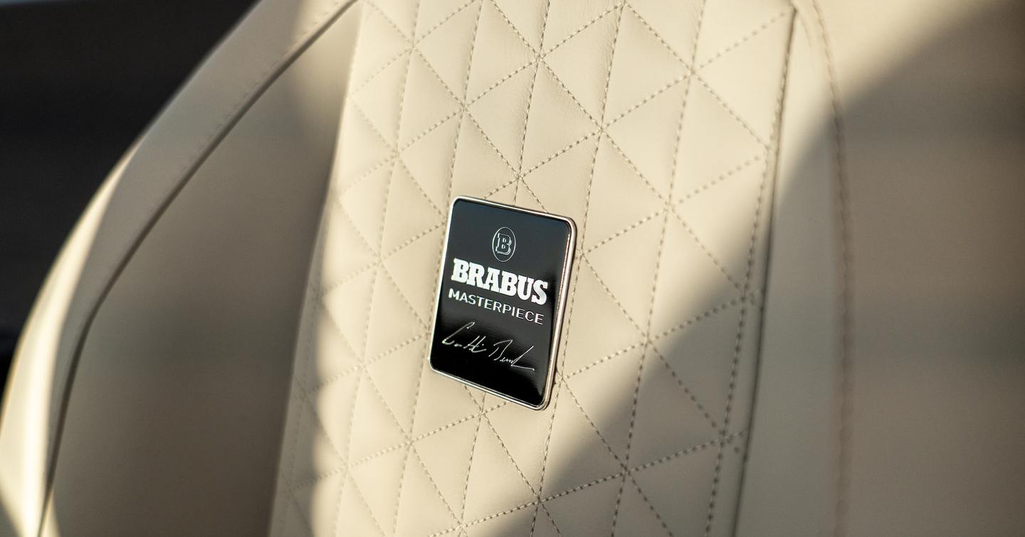 Sunreef Yachts and BRABUS ULTIMA 55 cream leather seat with logo 