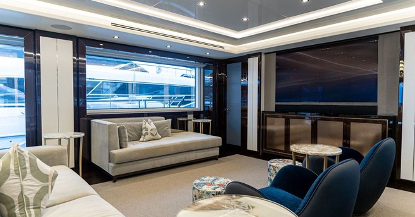 Superyacht Out Of The Blue main saloon seating area