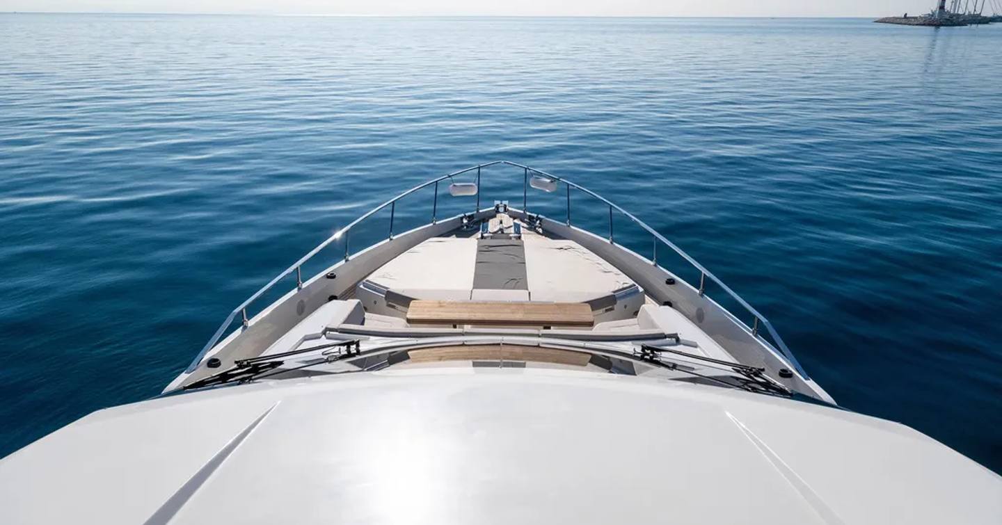 Motor yacht Dogu's foredeck with sunbathing areas