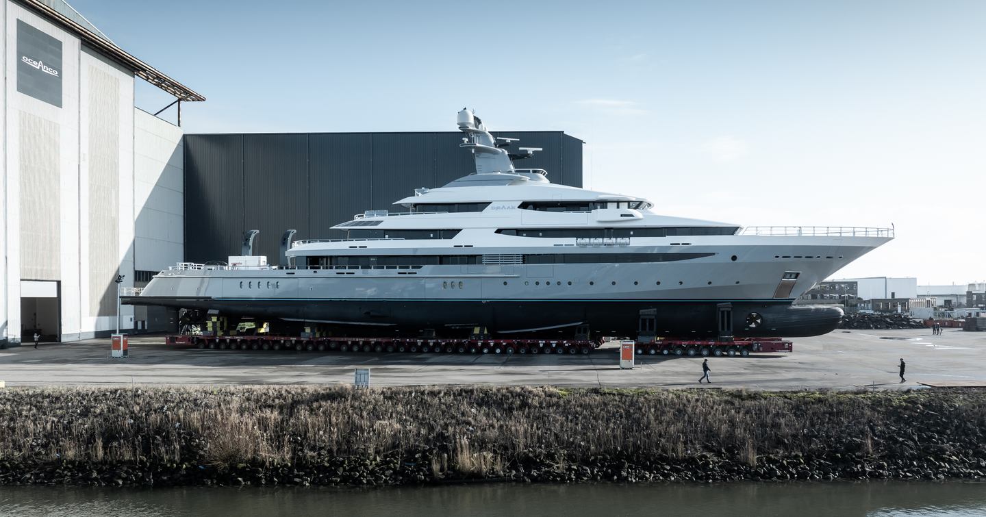 Superyacht Draak at launch 