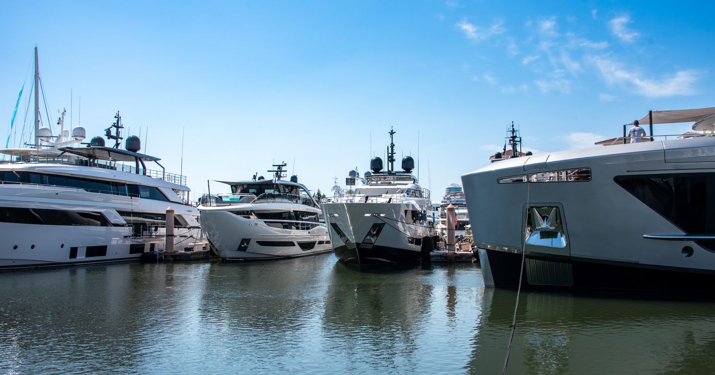 Superyachts docked at Palm Beach International Boat Show 2026 