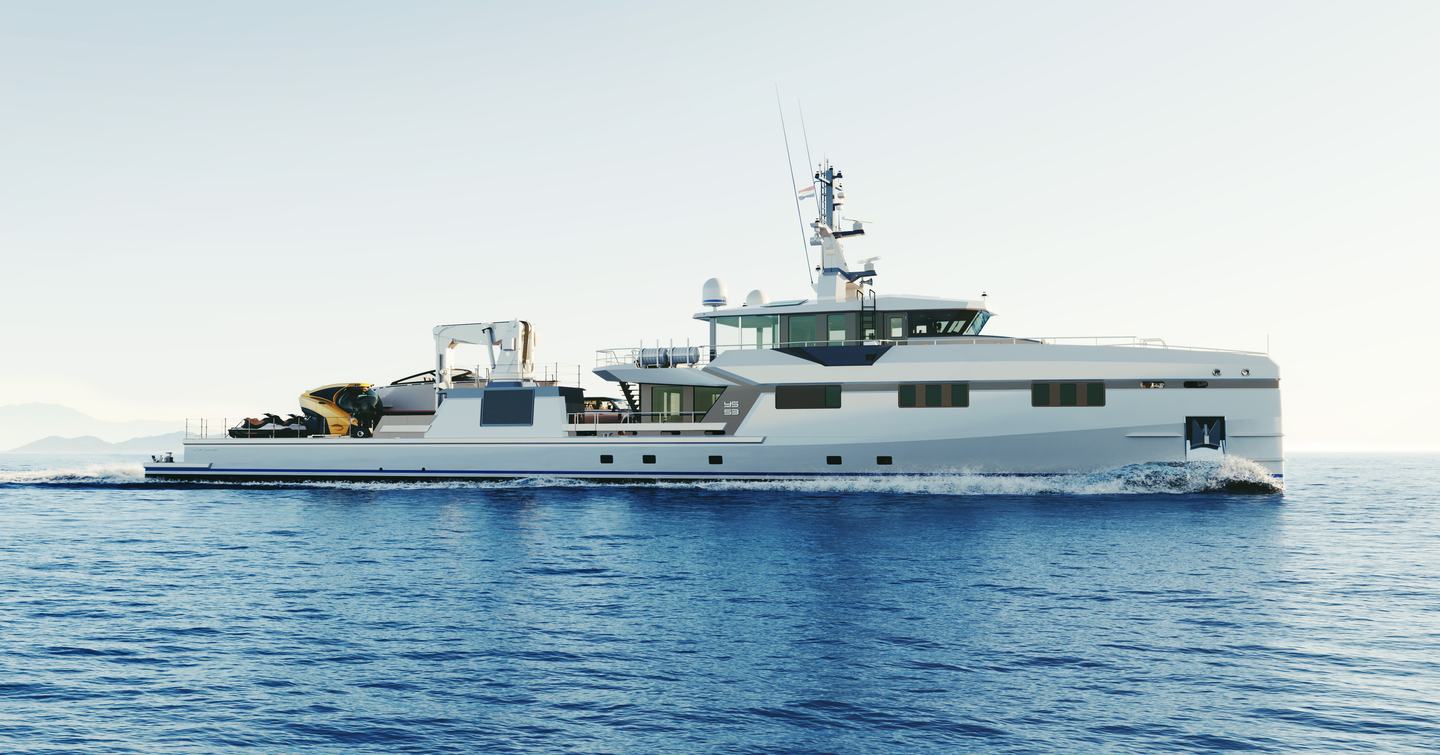 Motor yacht YS53 underway