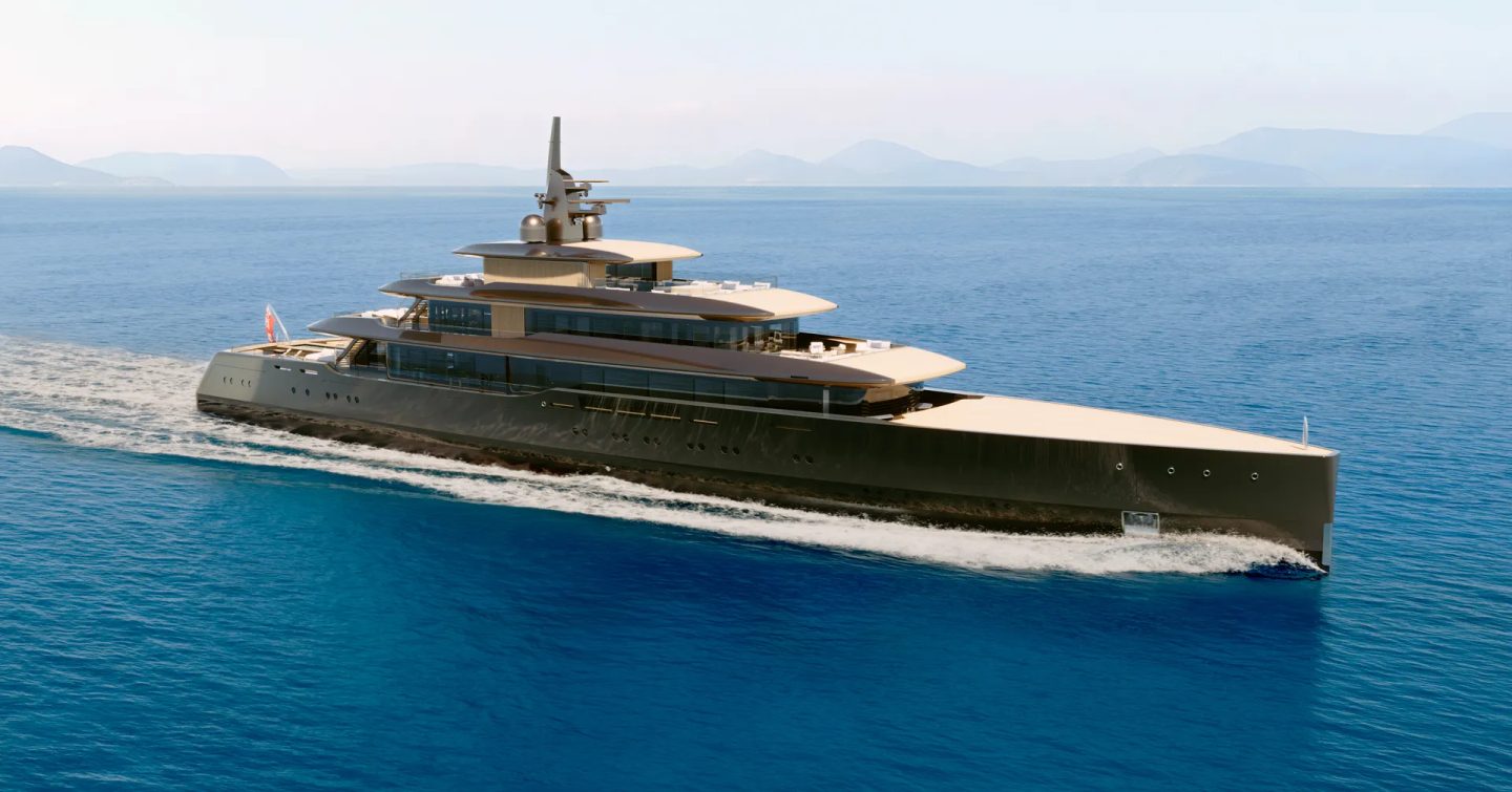 Rendering of Feadship Superyacht Thalassa (Project 826) under way 