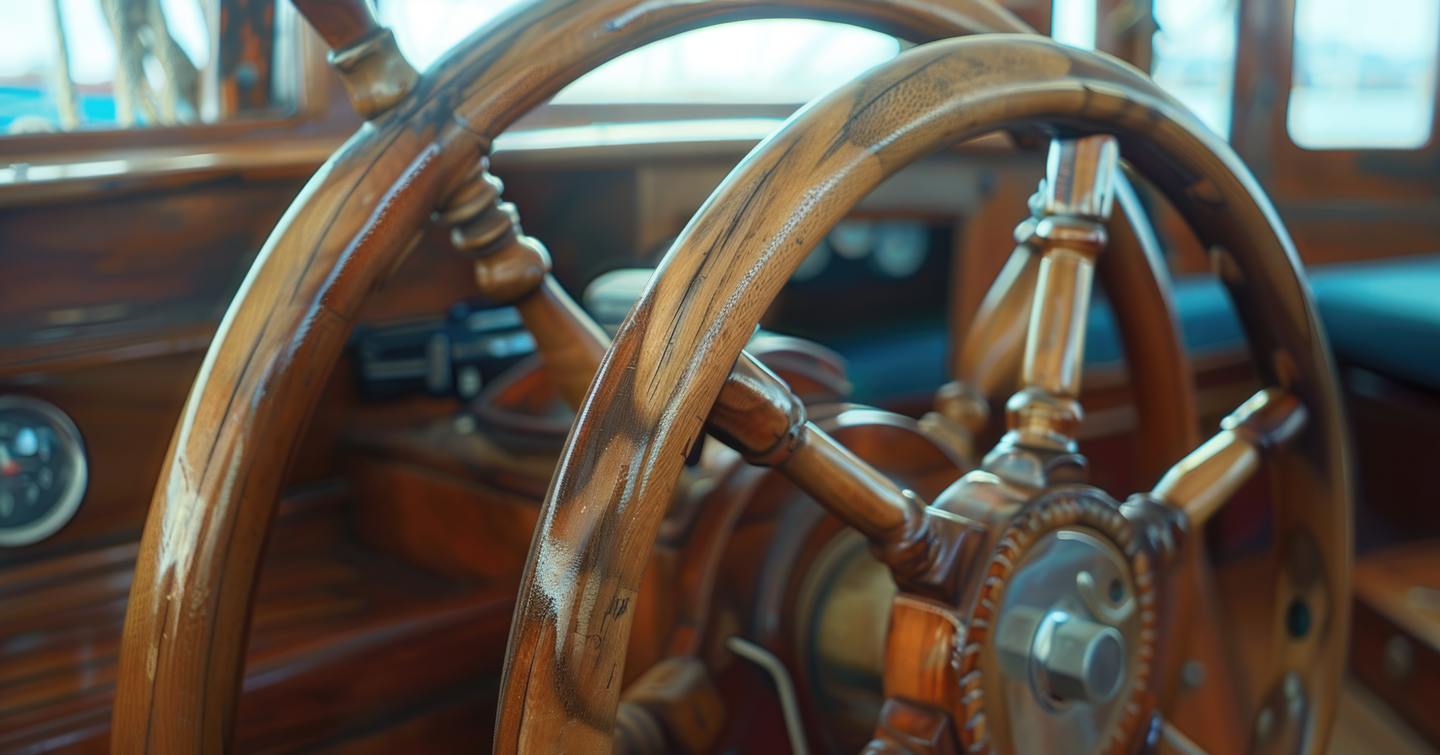 Antique yacht with marine steam engines