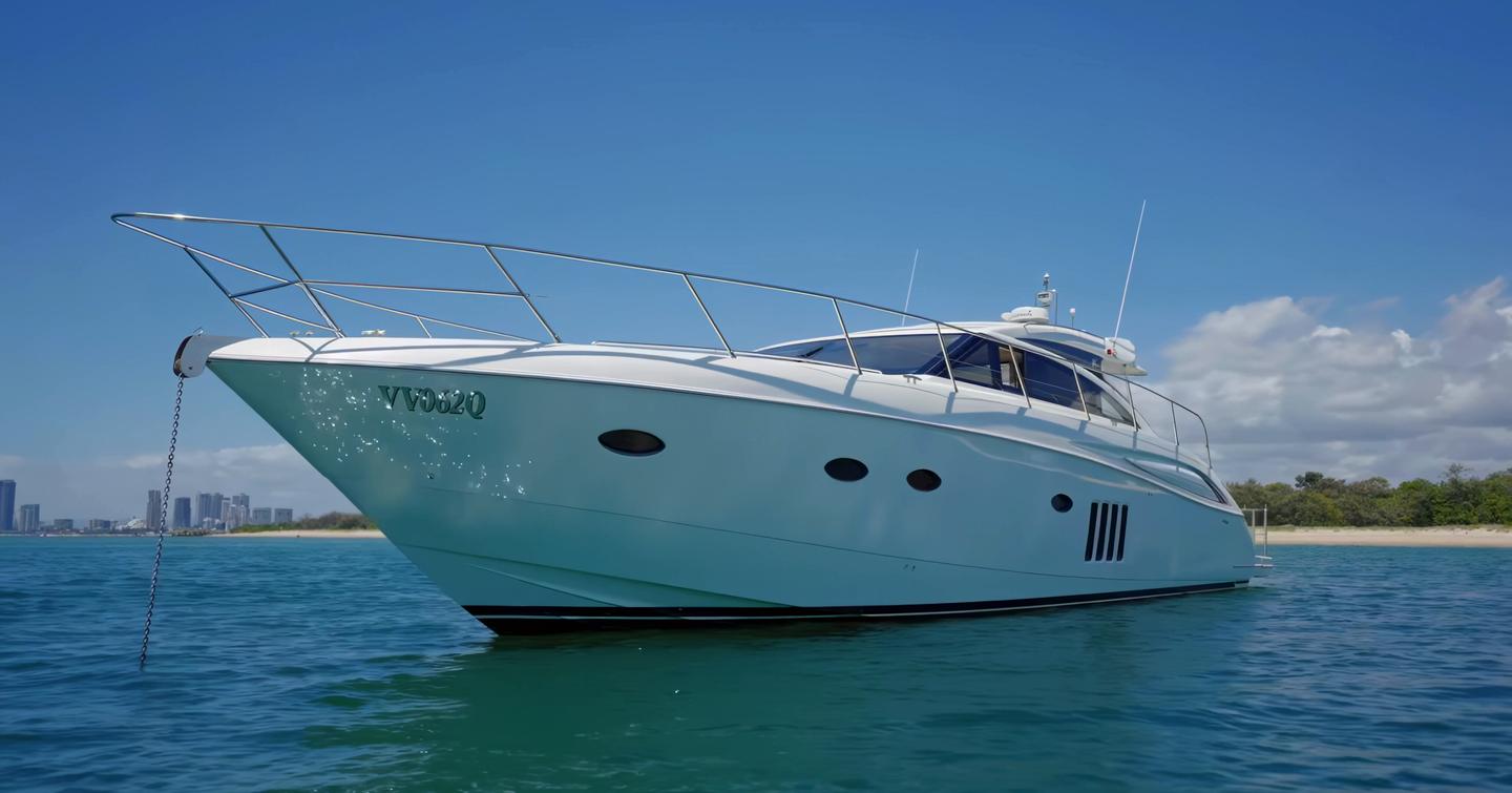 Princess V62 at anchor in bay
