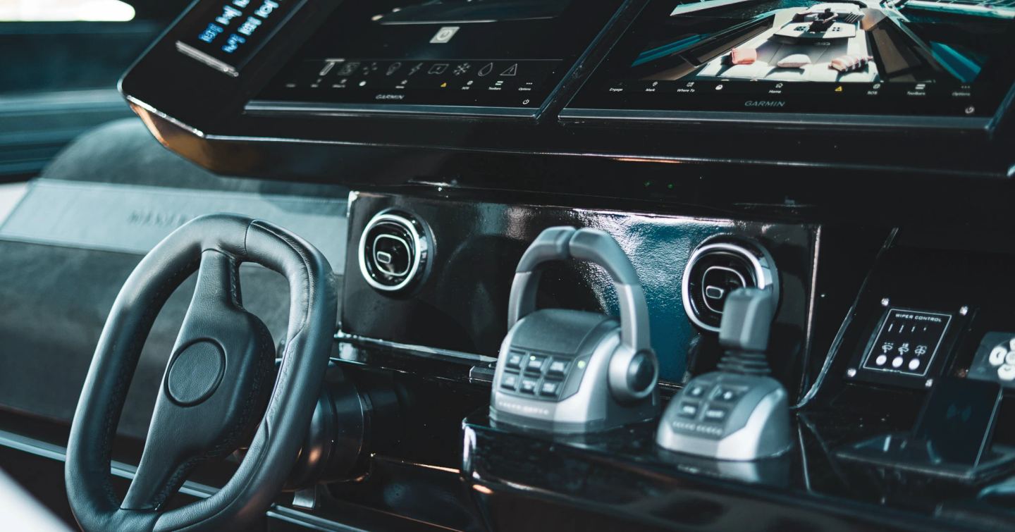 Manari 52 yacht helm station close up 