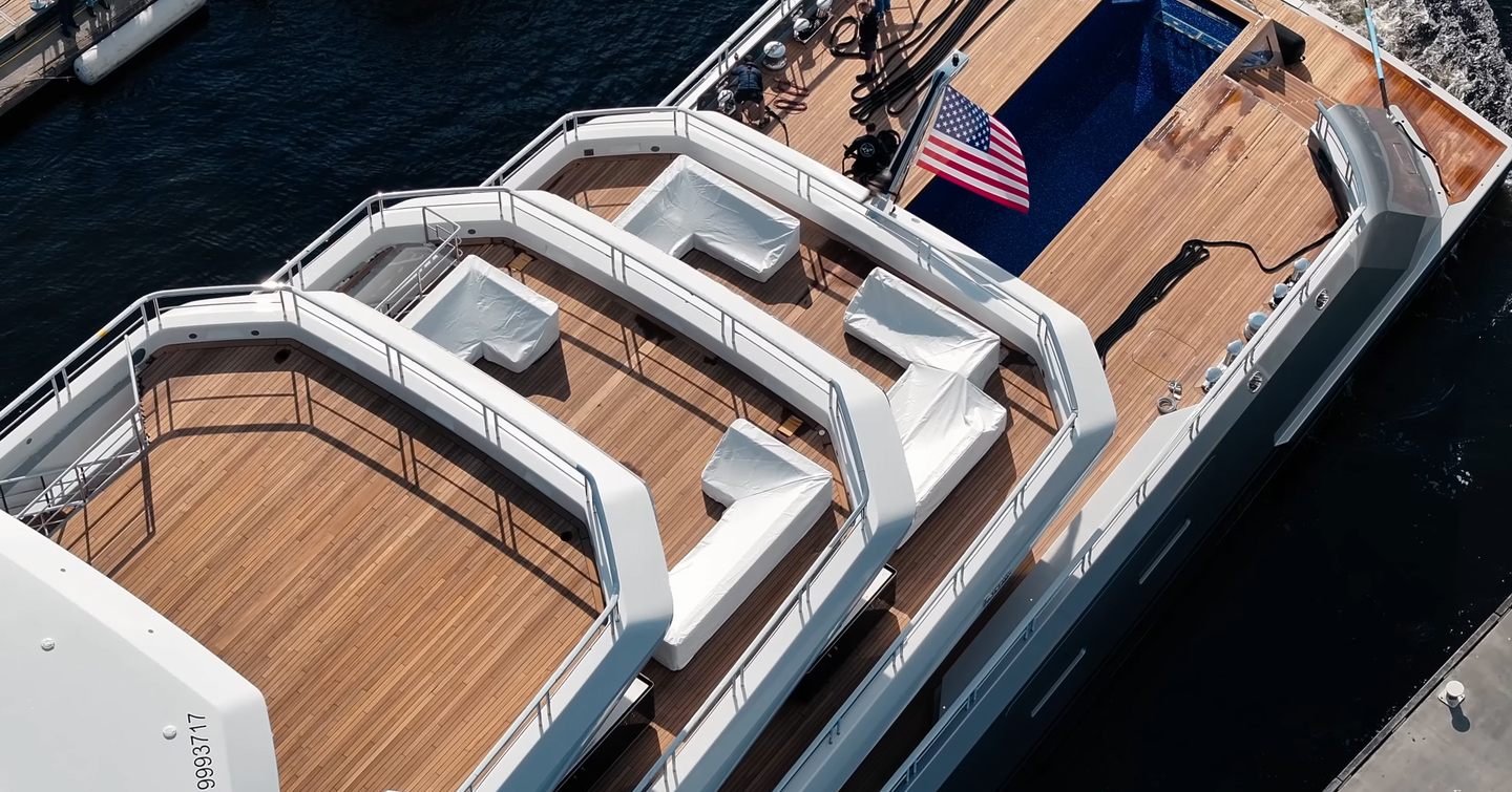80m Explorer Yacht Valor aerial view aft