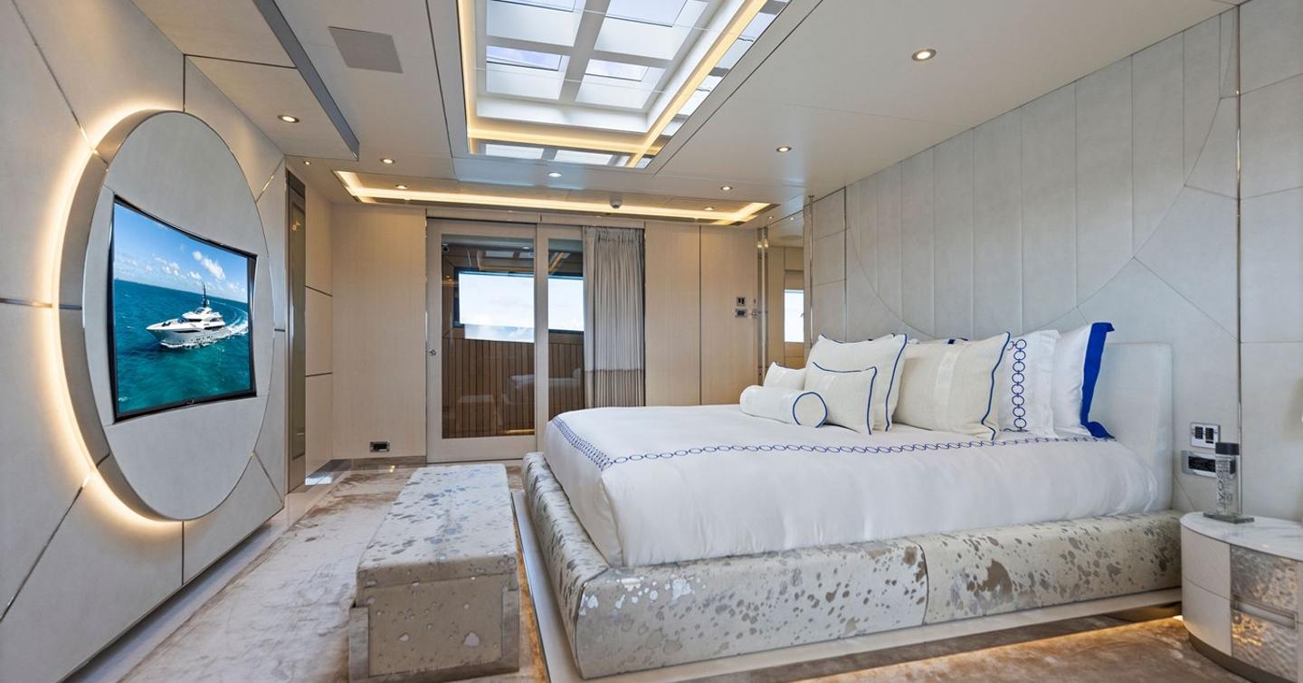 Superyacht Moonraker's master cabin 