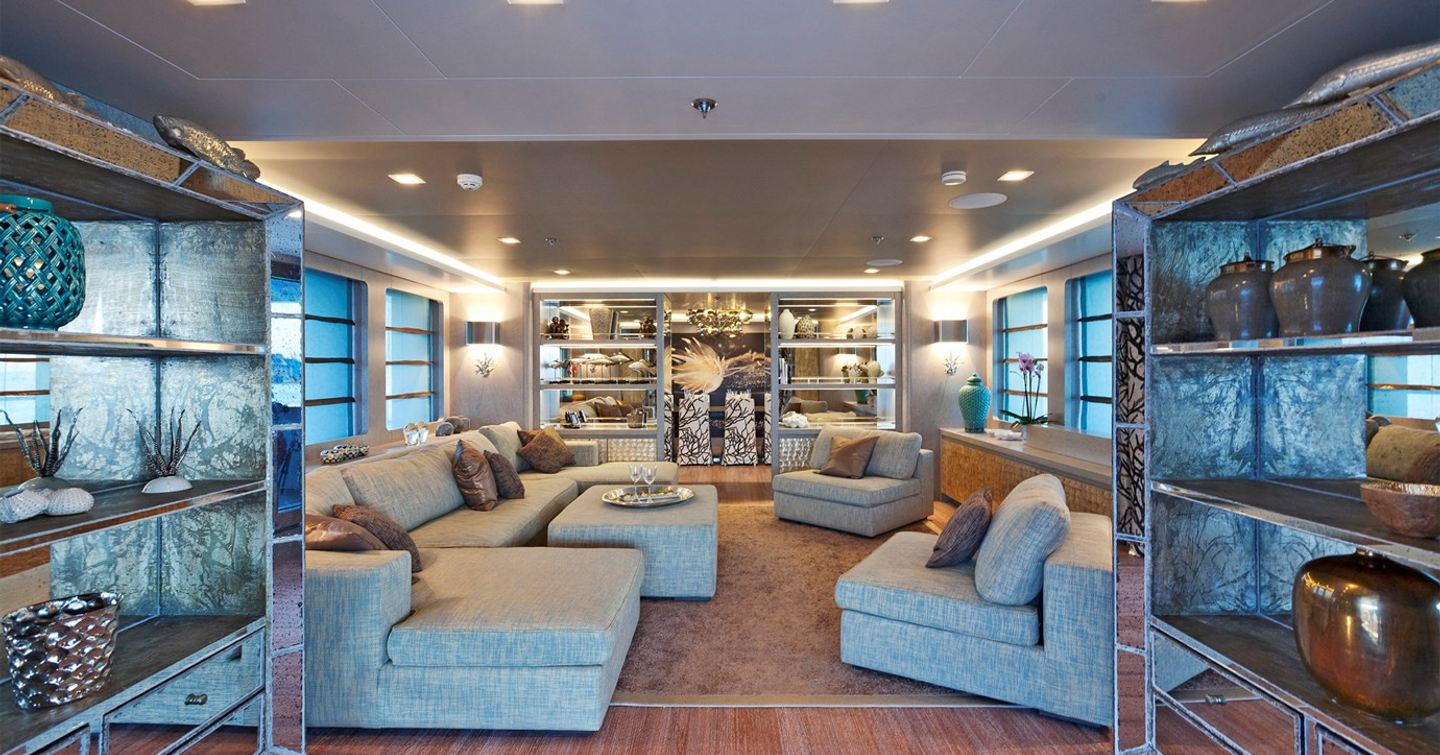 ISA Yachts motor yacht Liberty main saloon lounge 