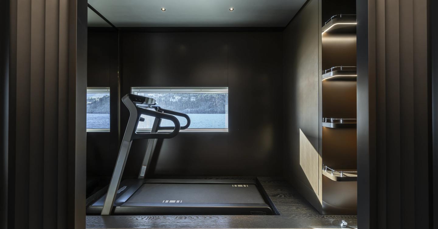 Columbus Atlantique 38M Superyacht Principessa Capricciosa indoor gym