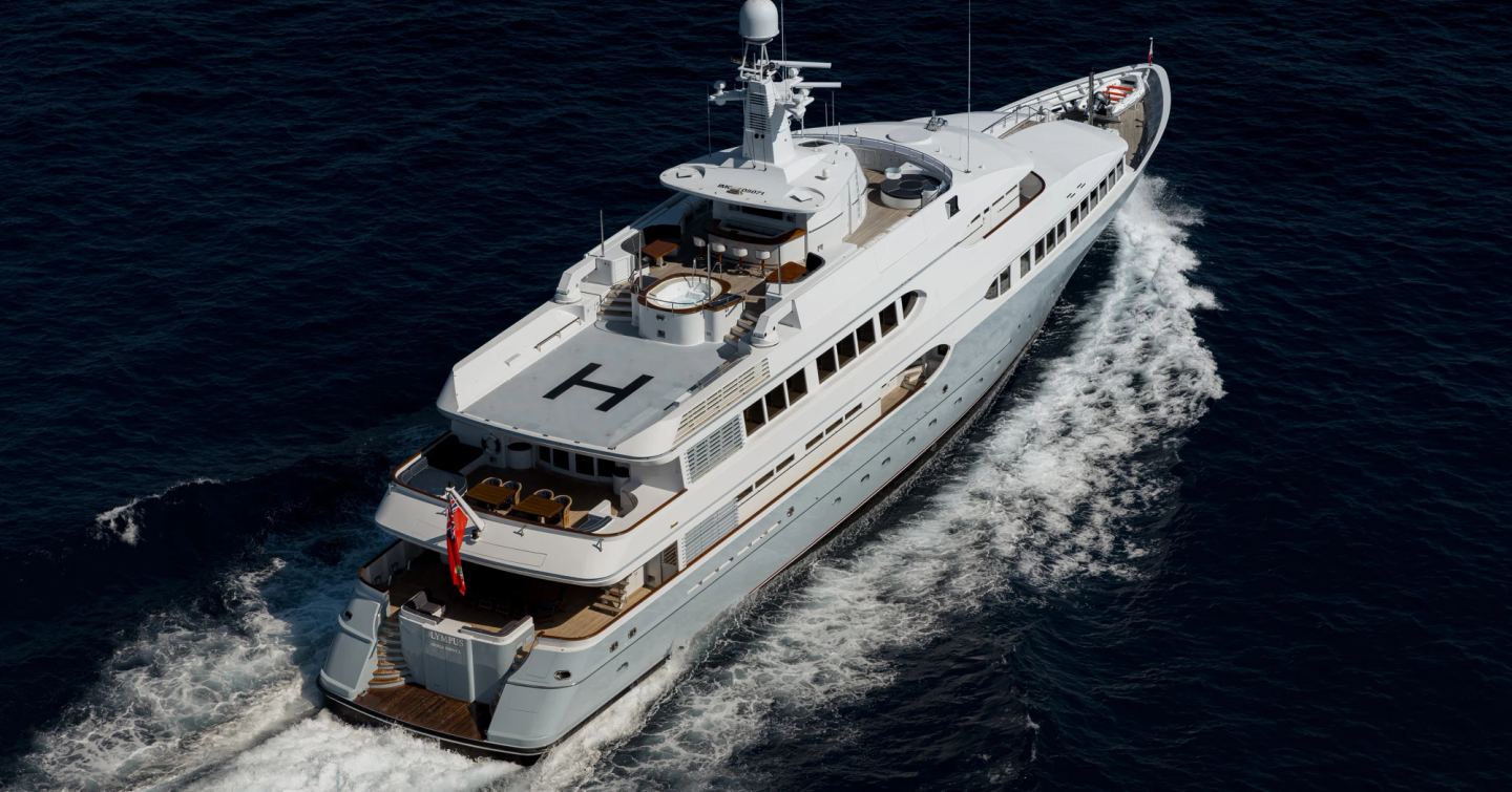 Superyacht Olympus under way 