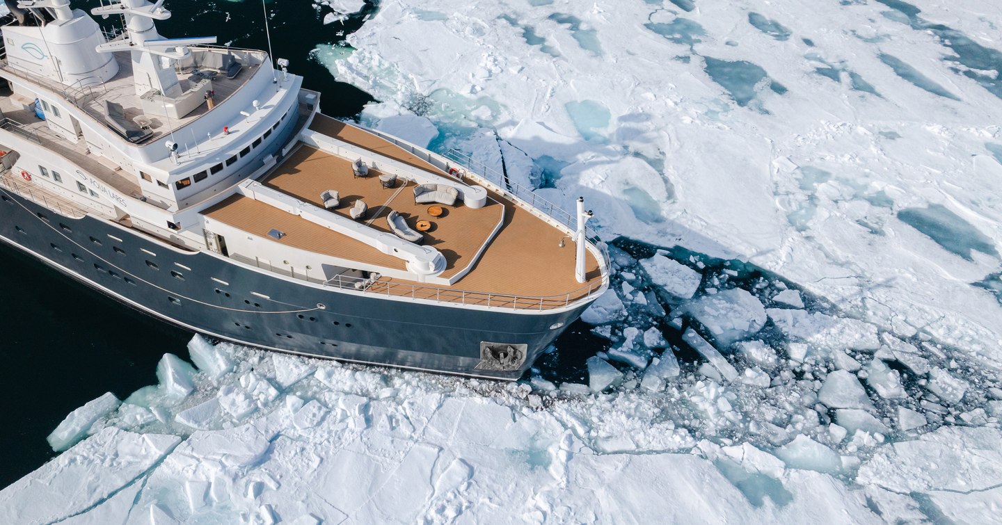 Aqua Lares superyacht at arctic 