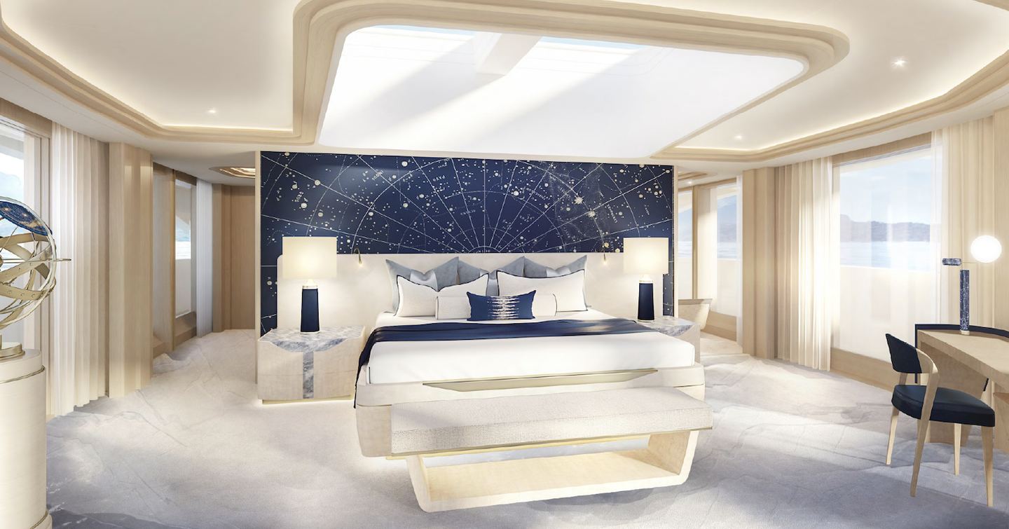 Superyacht Sparta's constellation bedroom 