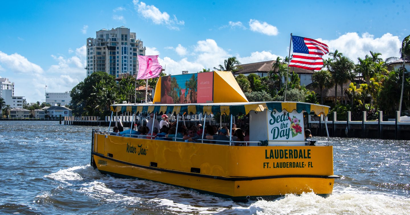 Water taxi transporting visitors during the Fort Lauderdale International Boat Show