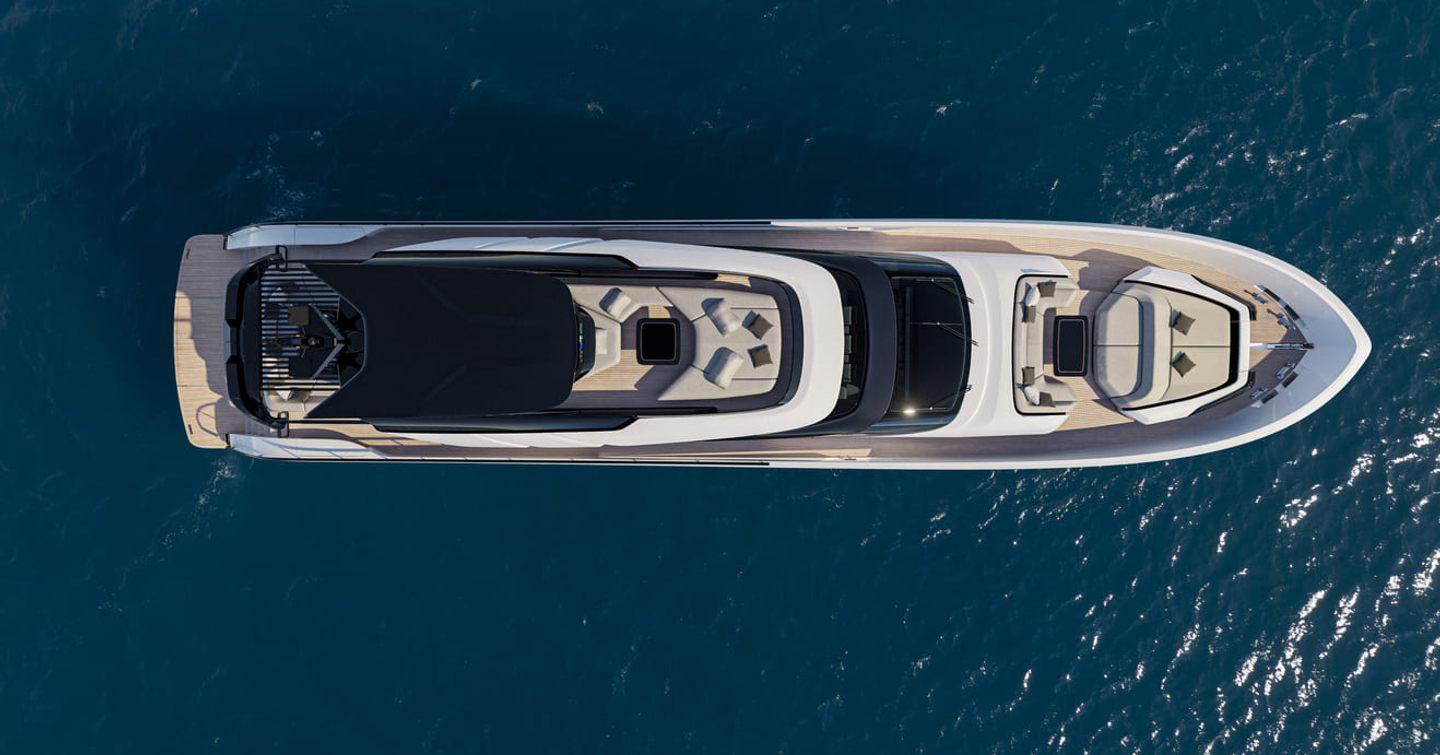 Aerial view of AB Yachts AB 110S motor yacht