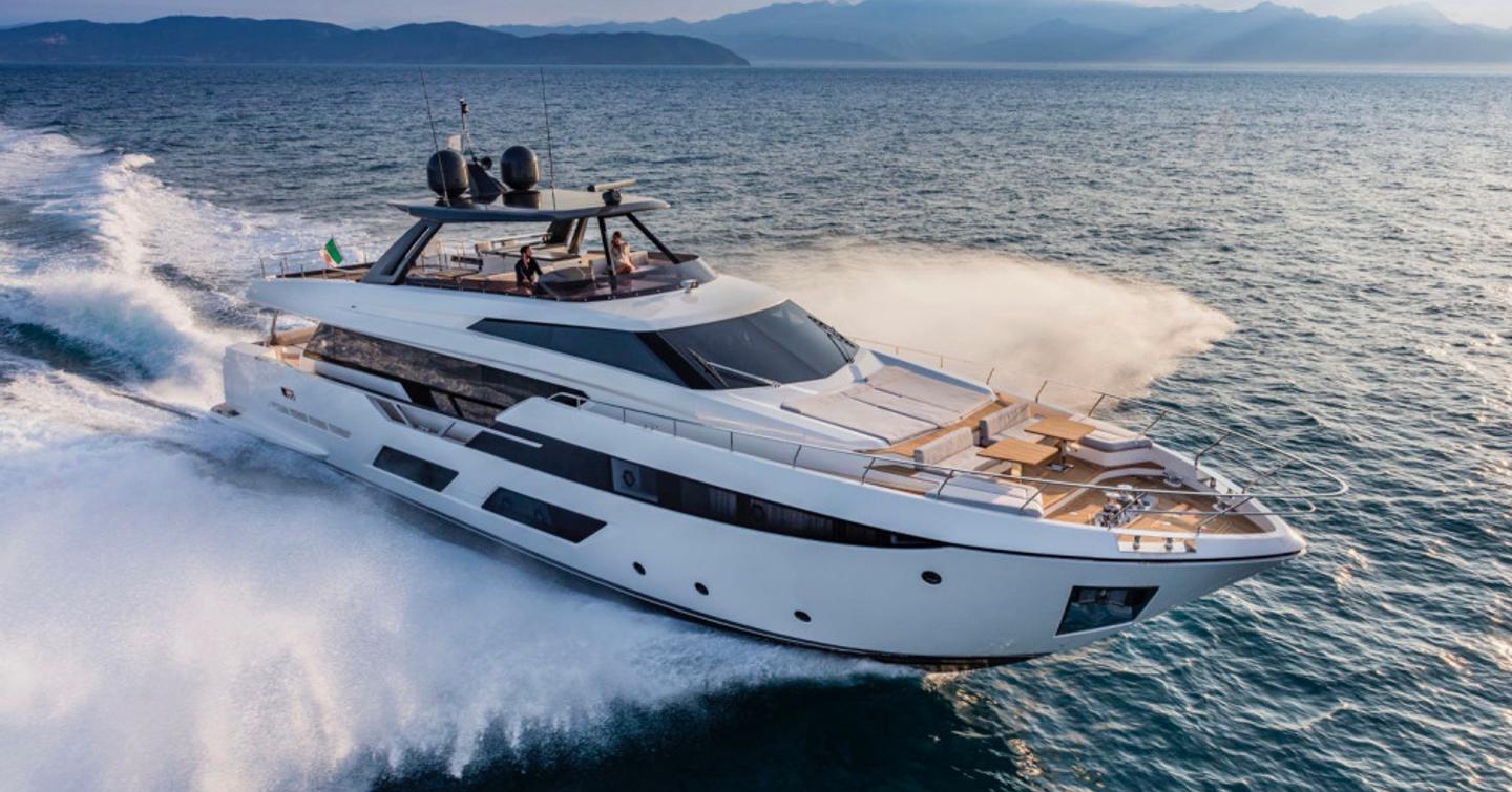 A Ferretti 920 cruising