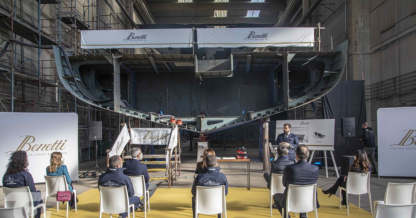 Keel laying ceremony of Benetti FB283