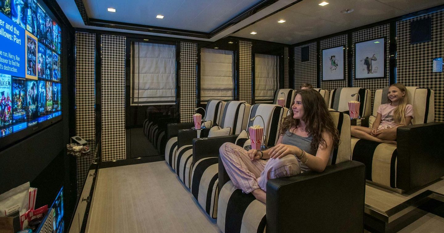 Axioma cinema room with eight reclining seats