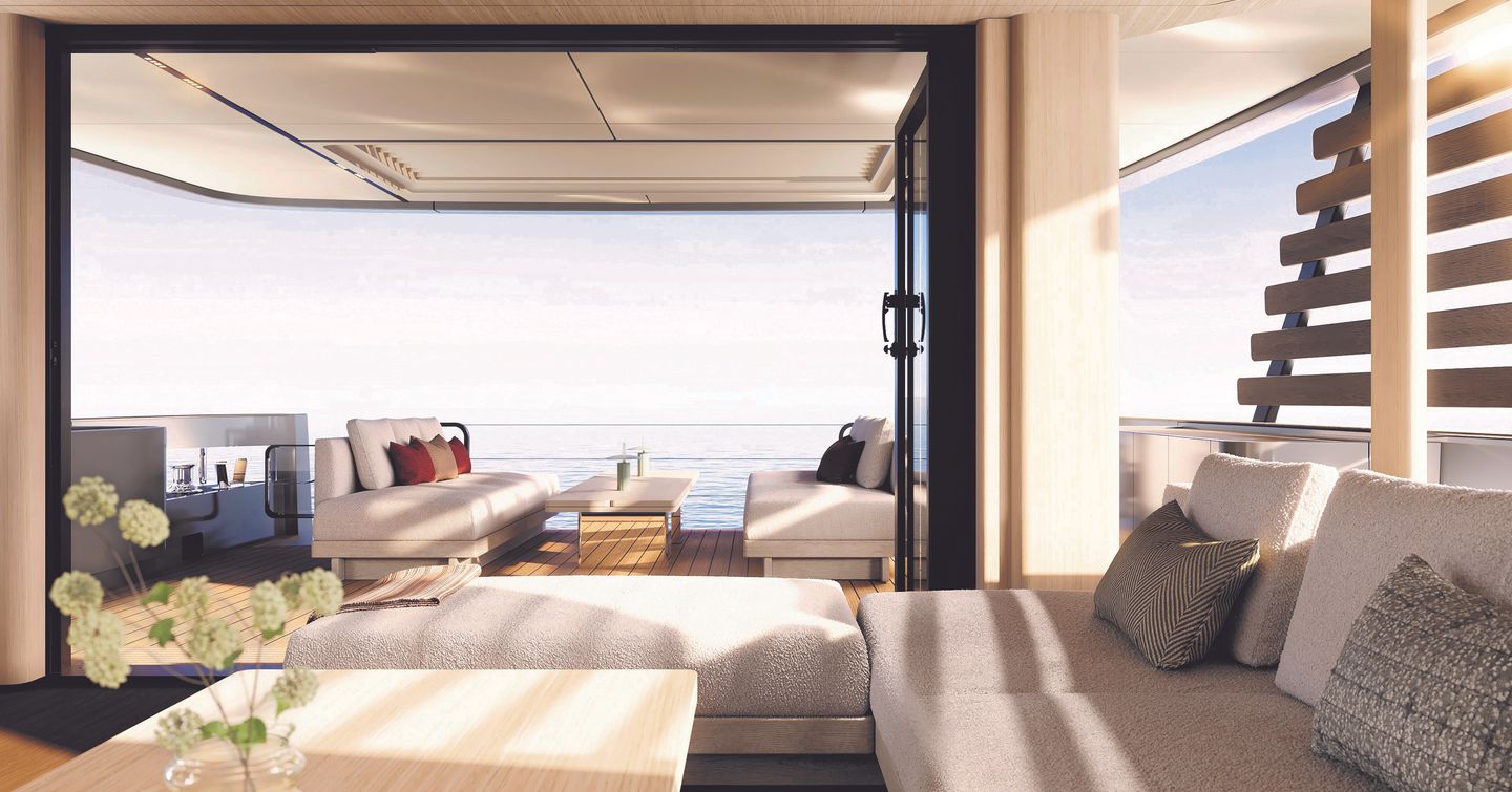 Interior rendering of Azimut Magellano 27M