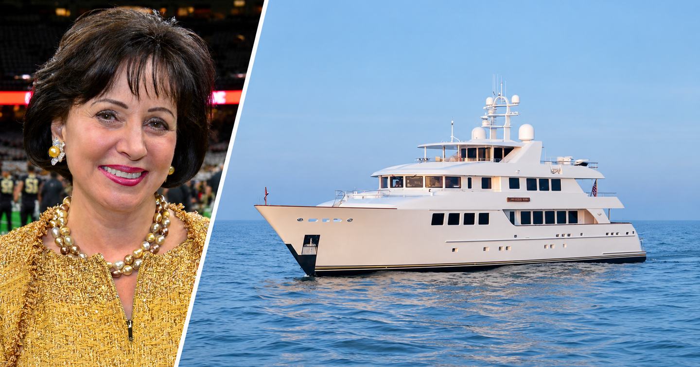 Gayle Benson and superyacht Lady Gayle Marie