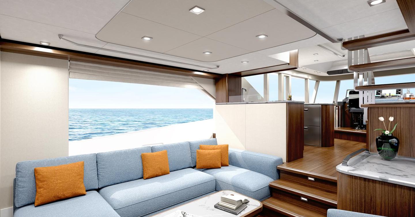 Outer Reef 540 Adventure yacht saloon lounge area 
