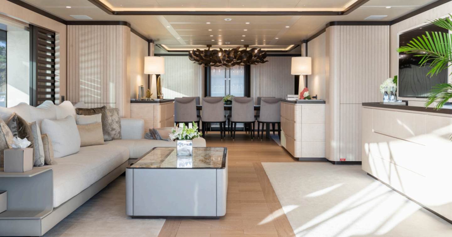 Superyacht Mine Games' main saloon