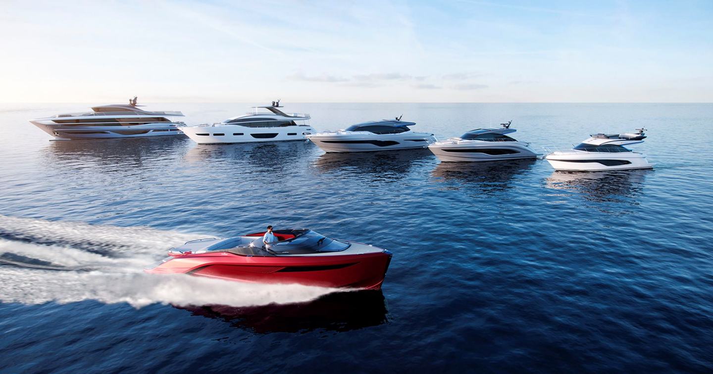 New Princess Yachts models lining up on the sea