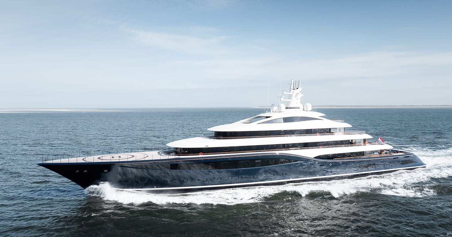  Feadship superyacht Destiny underway side view 