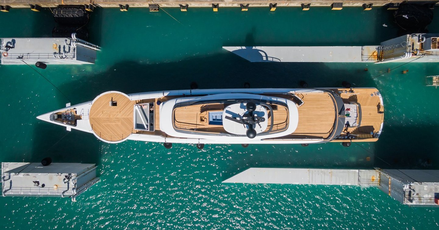 Aerial view of Superyacht Silver Star I