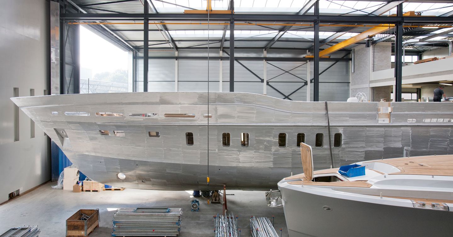 Superyacht under construction