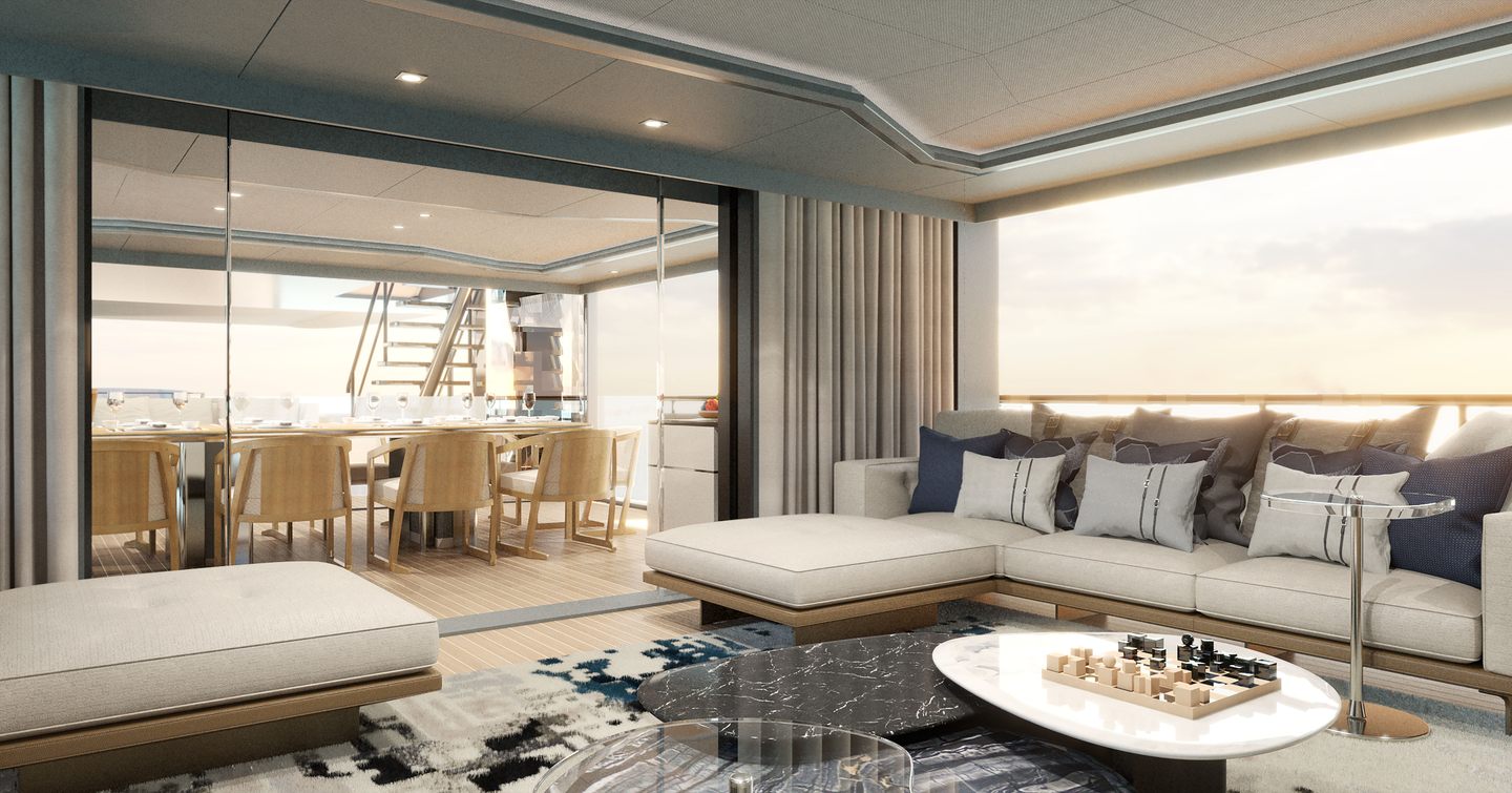 Rendering of superyacht Spitfire's bunker room