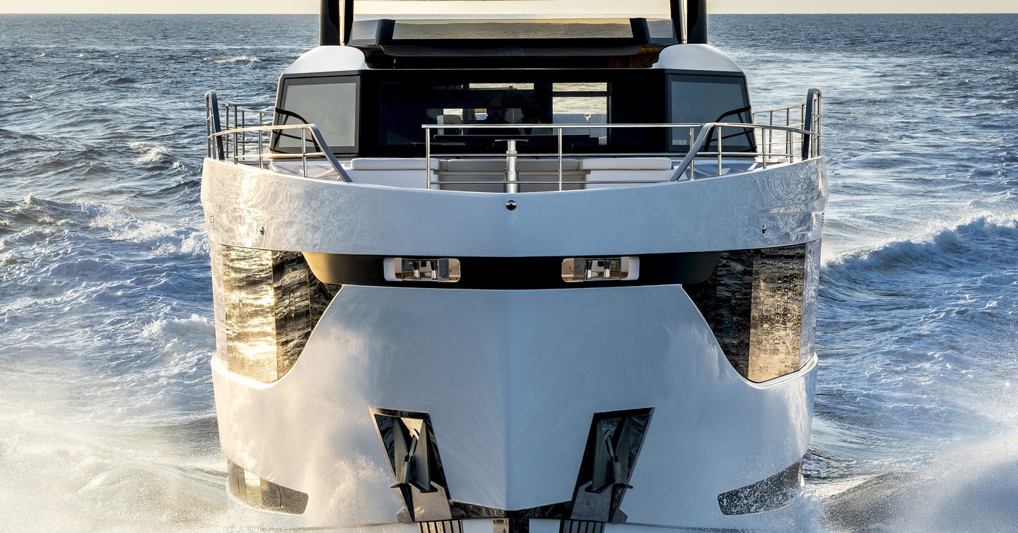 Arcadia A80 bow at sea