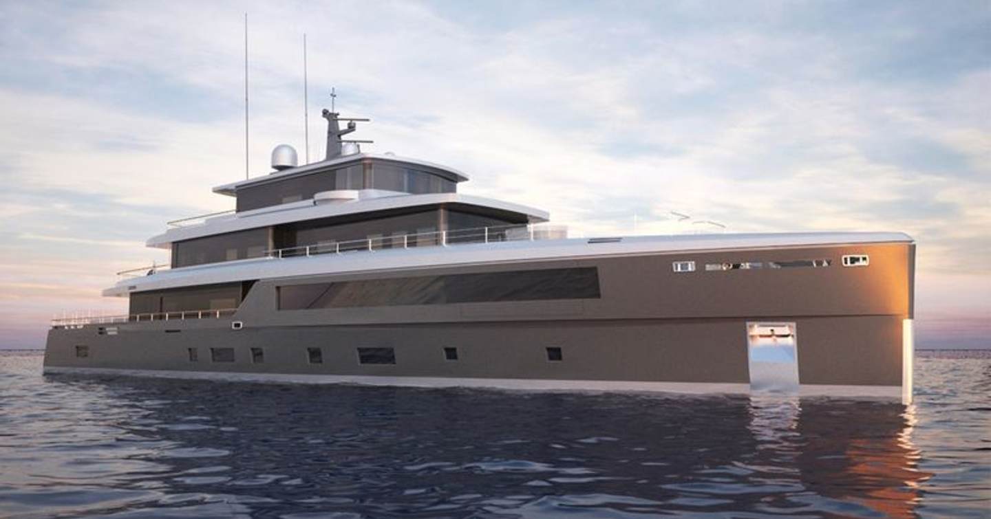Rendering of Superyacht Amante under way 
