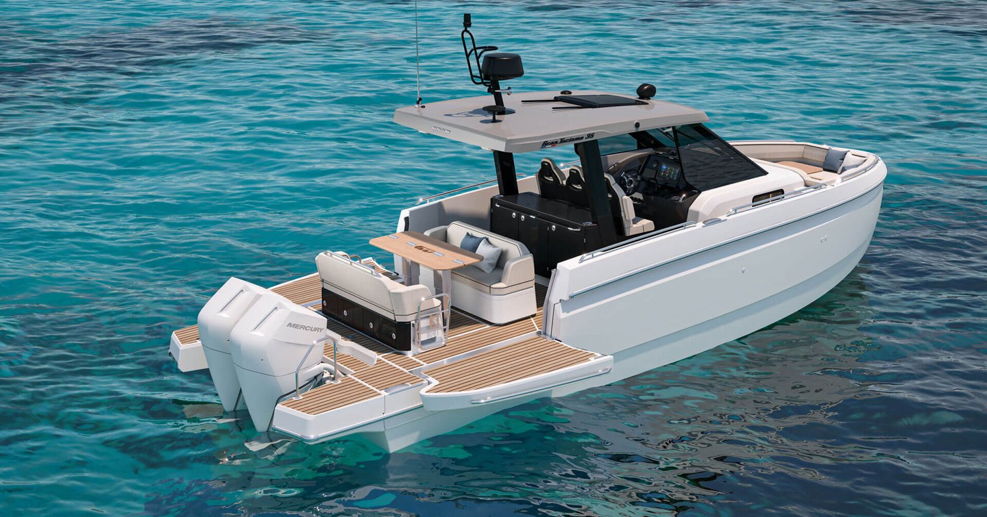 Rendering of Second-gen Beneteau Gran Turismo 35 motor yacht