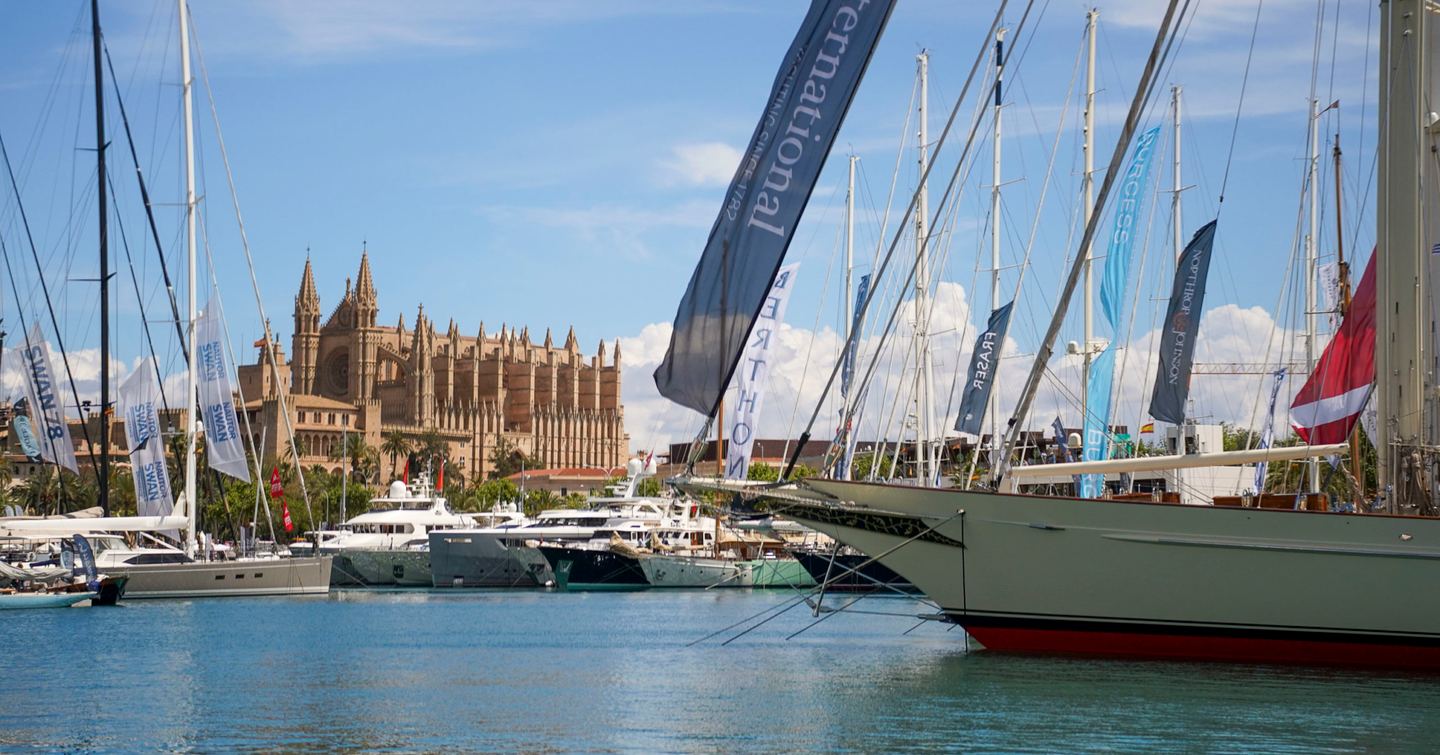 Motor yachts berthed in Marina Moll Vell