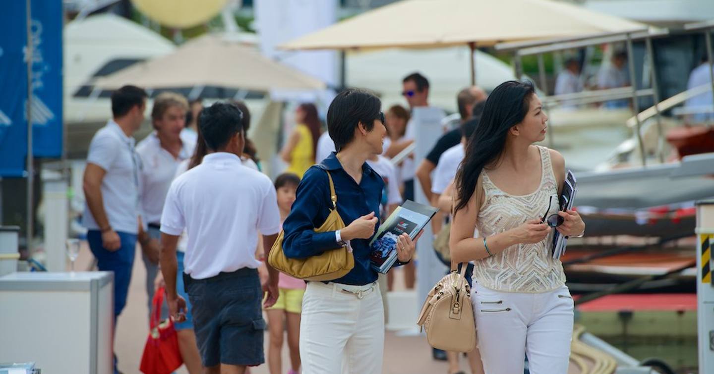 Crowd of people at Singapore Yacht Show