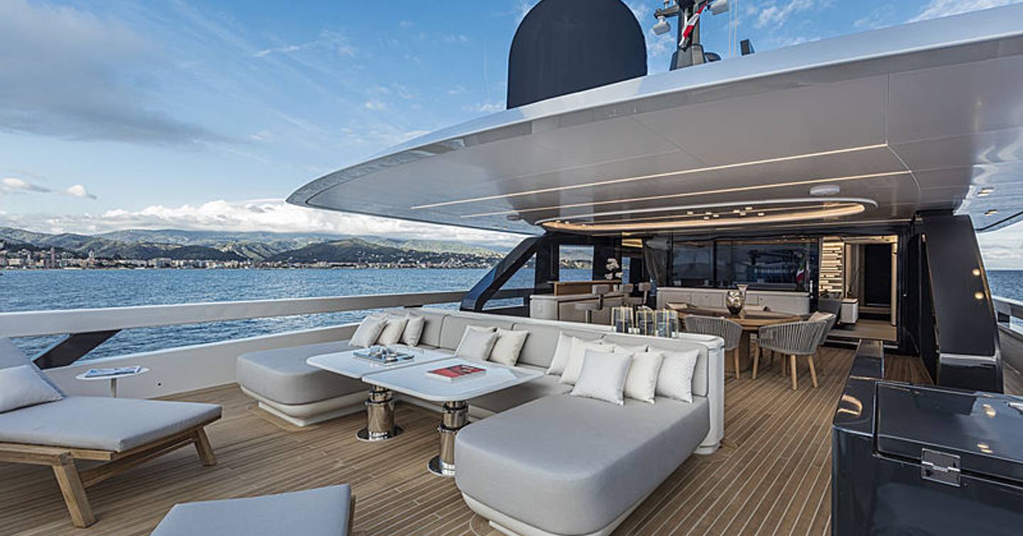  Superyacht L.A.U.L upper deck aft seating and deck chairs 