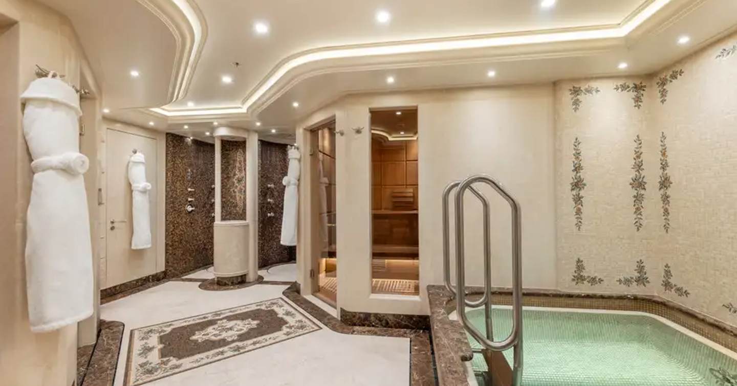 Superyacht Gigia wellness room with sauna