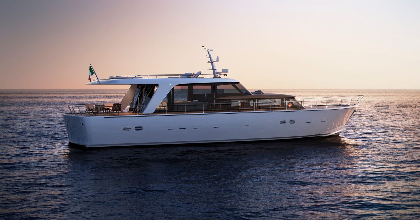 Rendering of Sanlorenzo SHE motor yacht at anchor