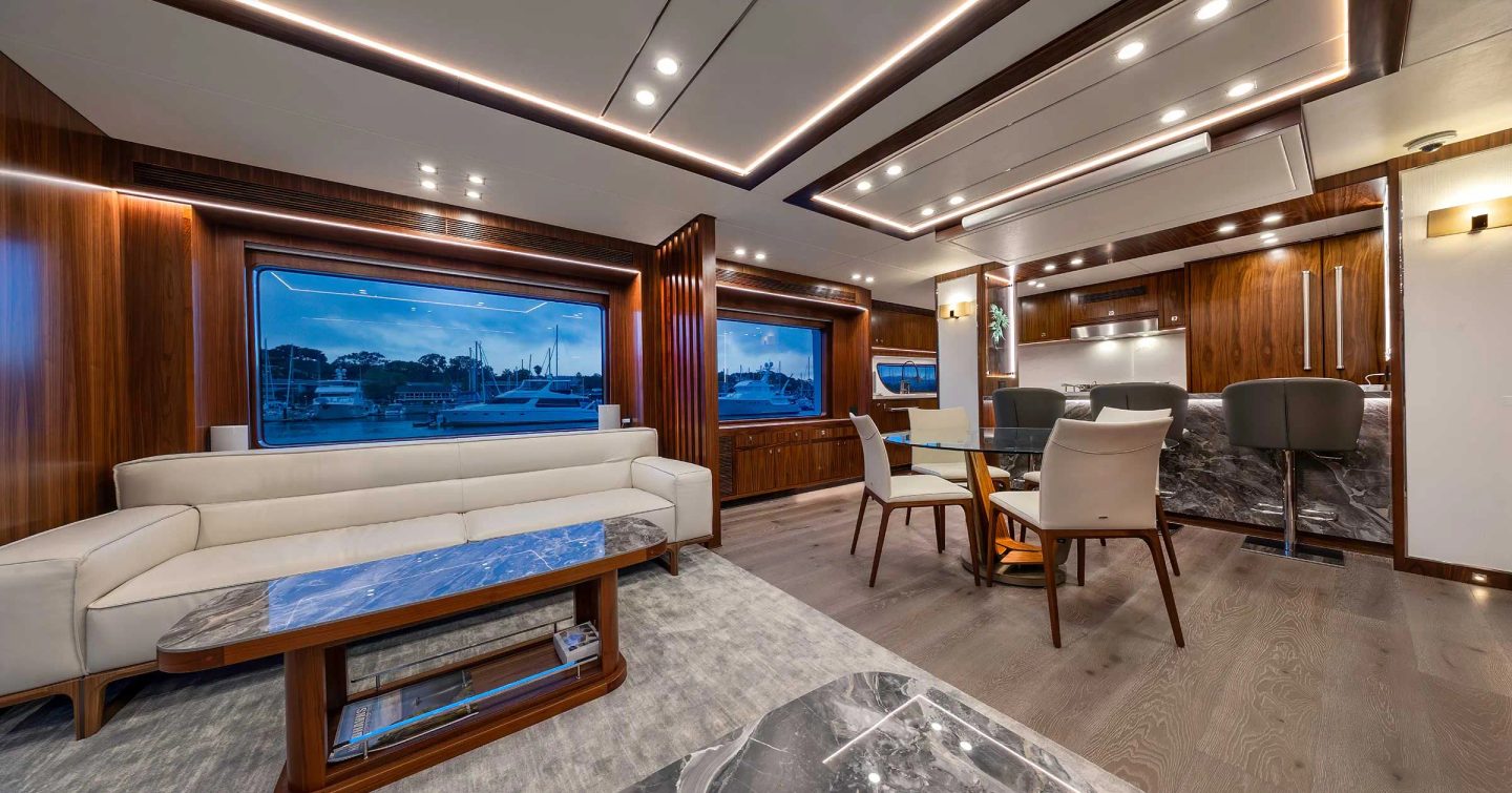 Nordhavn's N71 motor yacht main saloon lounge 