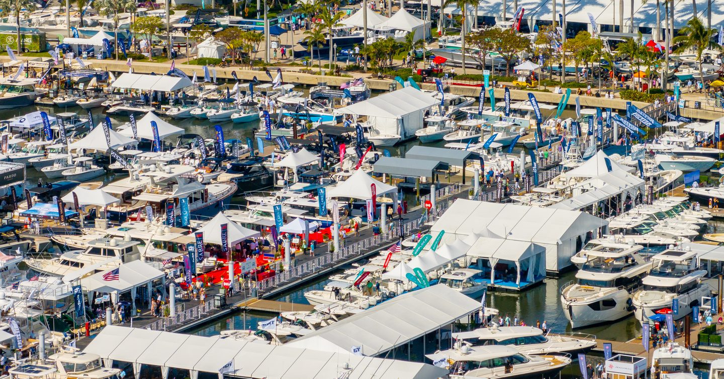 Palm Beach International Boat Show aerial shot