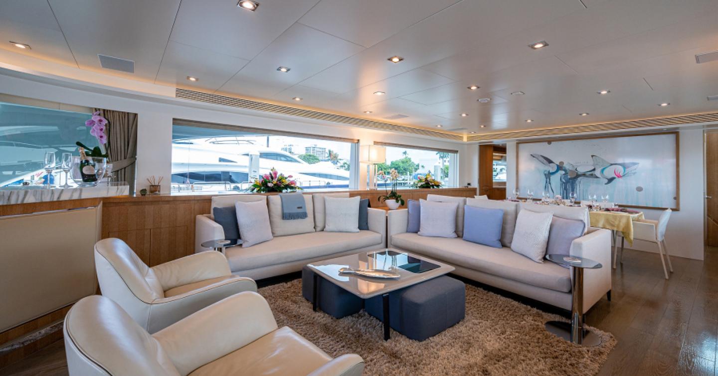 Motor Yacht Andrea VI's interior seating area