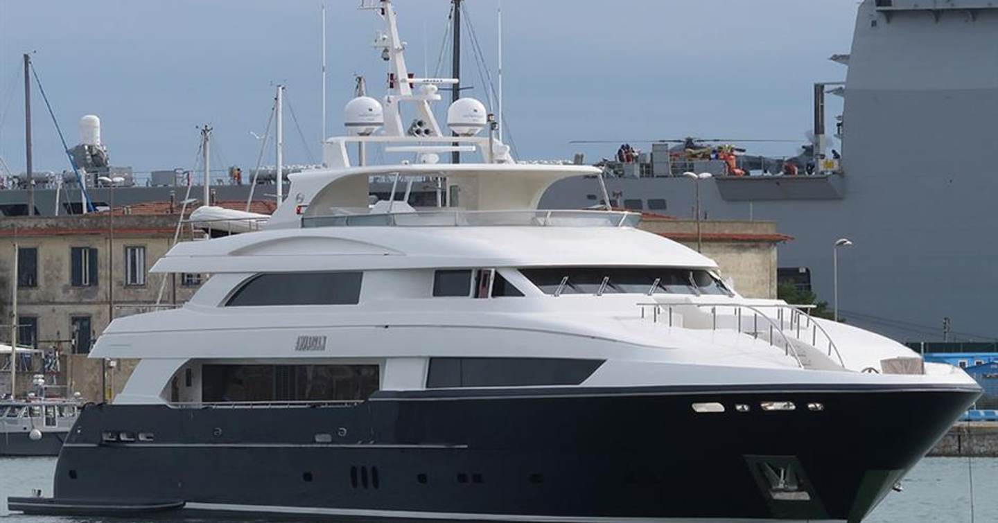 Superyacht Status Quo at anchor in harbour