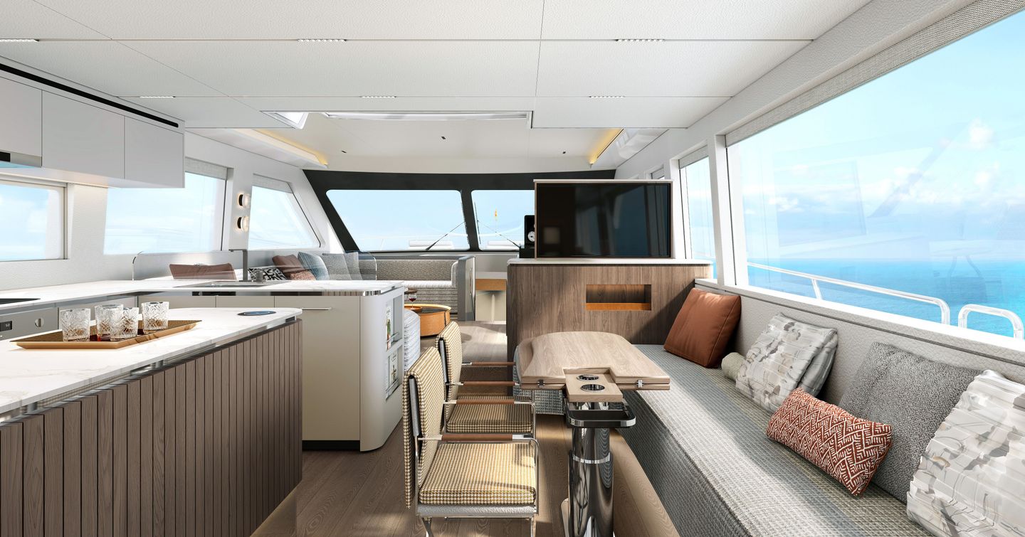 Rendering of CL Yachts CLB65 SUV boat saloon