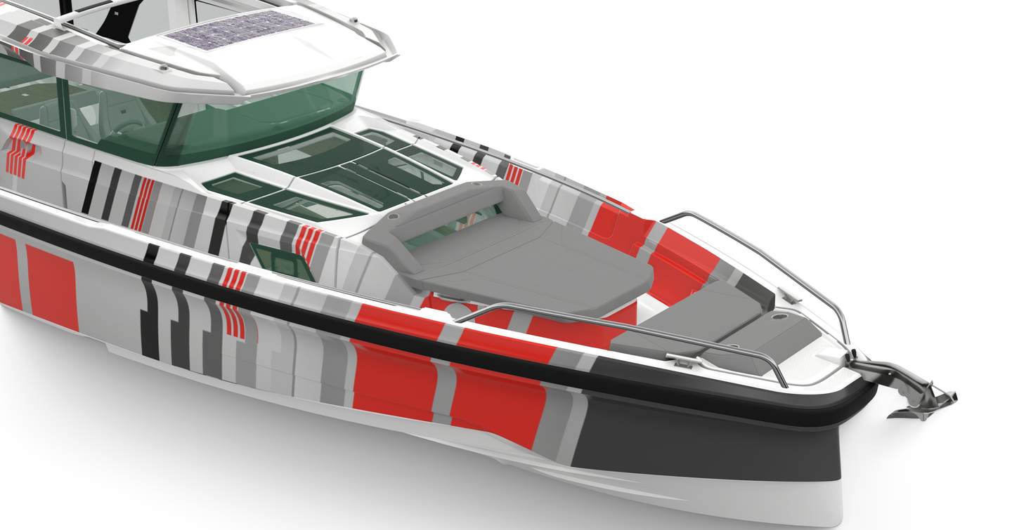 Bow rendering image of Axopar 38 XC Cross Cabin